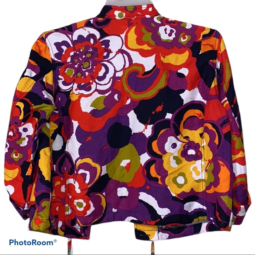 Ruby Rd. 10 Womens Collarless Linen Button Jacket - image 2